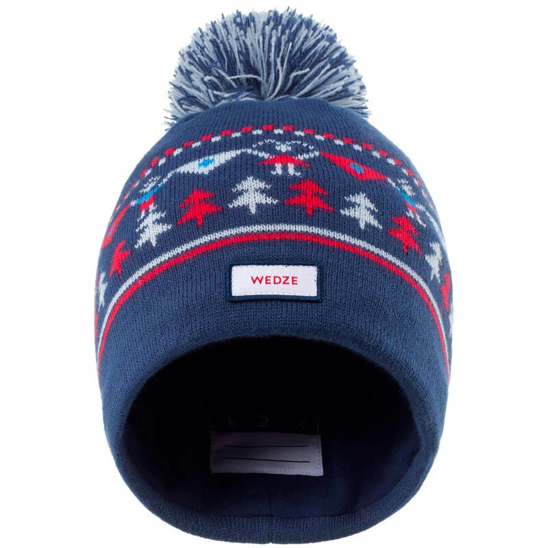 WEDZE BONNET DE SKI ENFANT - JACQUARD - BLEU MARINE â Image 3
