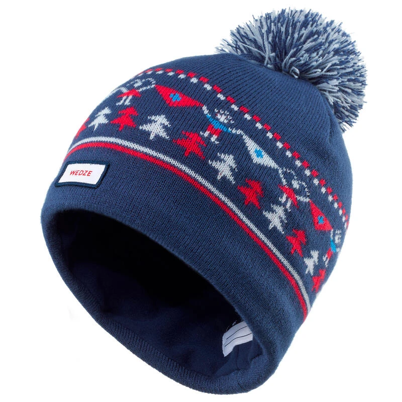 WEDZE BONNET DE SKI ENFANT - JACQUARD - BLEU MARINE â Image 4