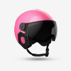 WEDZE CASQUE DE SKI À VISIÈRE ENFANT H-KID 550 ROSE PAILETTES