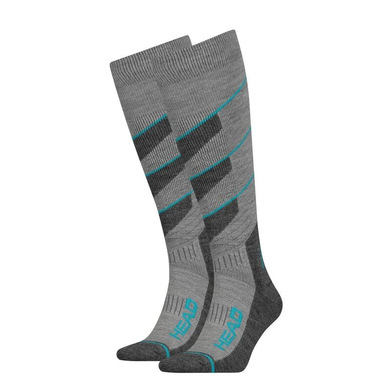 Lot De 2 Paires De Chaussettes De Ski Unisexes V-shape HEAD Gris