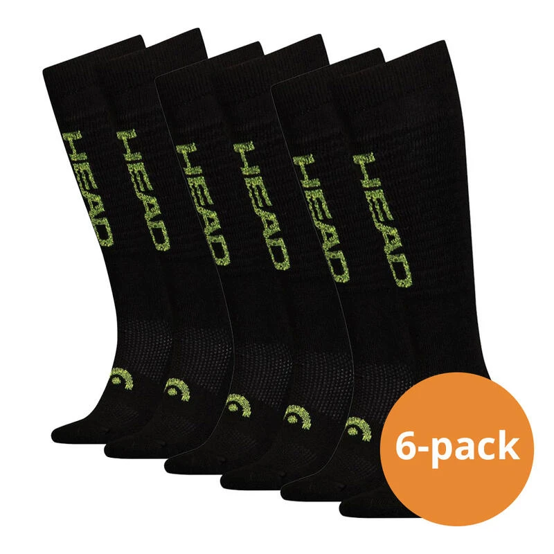 Lot De 6 Paires De Chaussettes De Ski Unisexes Logo HEAD Noir