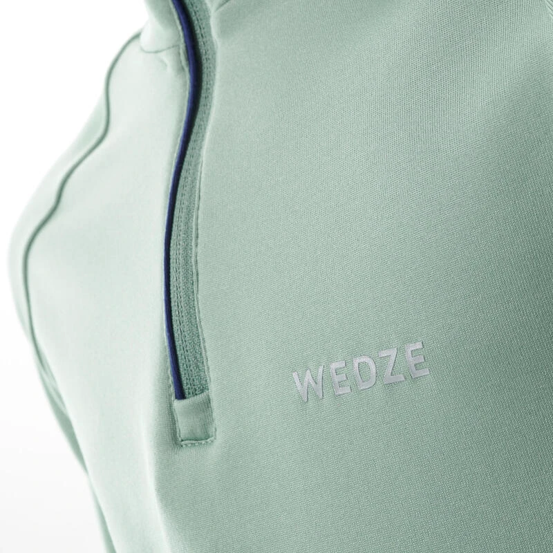 WEDZE Sous-vêtement De Ski Enfant FRESHWARM 1/2 Zip Haut Vert D'eau – Image 5
