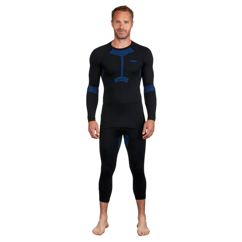 WEDZE Sous-vêtement Thermique De Ski Seamless Homme BL 580 I-Soft Bas - Noir/bleu – Image 2
