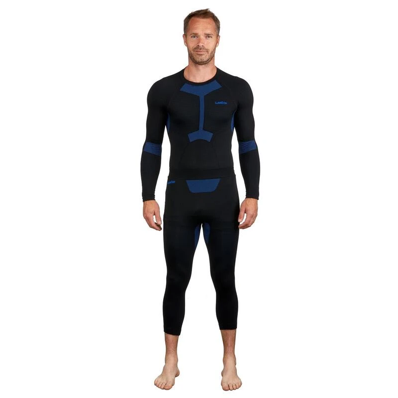 WEDZE Sous-vêtement Thermique De Ski Seamless Homme BL 580 I-Soft Bas - Noir/bleu – Image 3